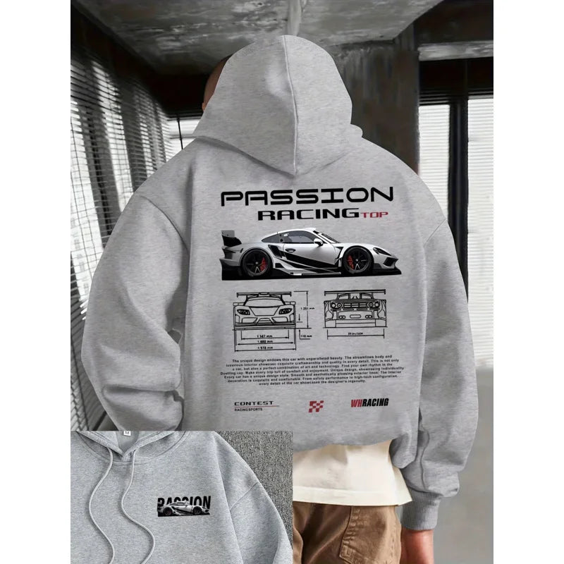 Men's casual hoodie Passion racing ghrapic