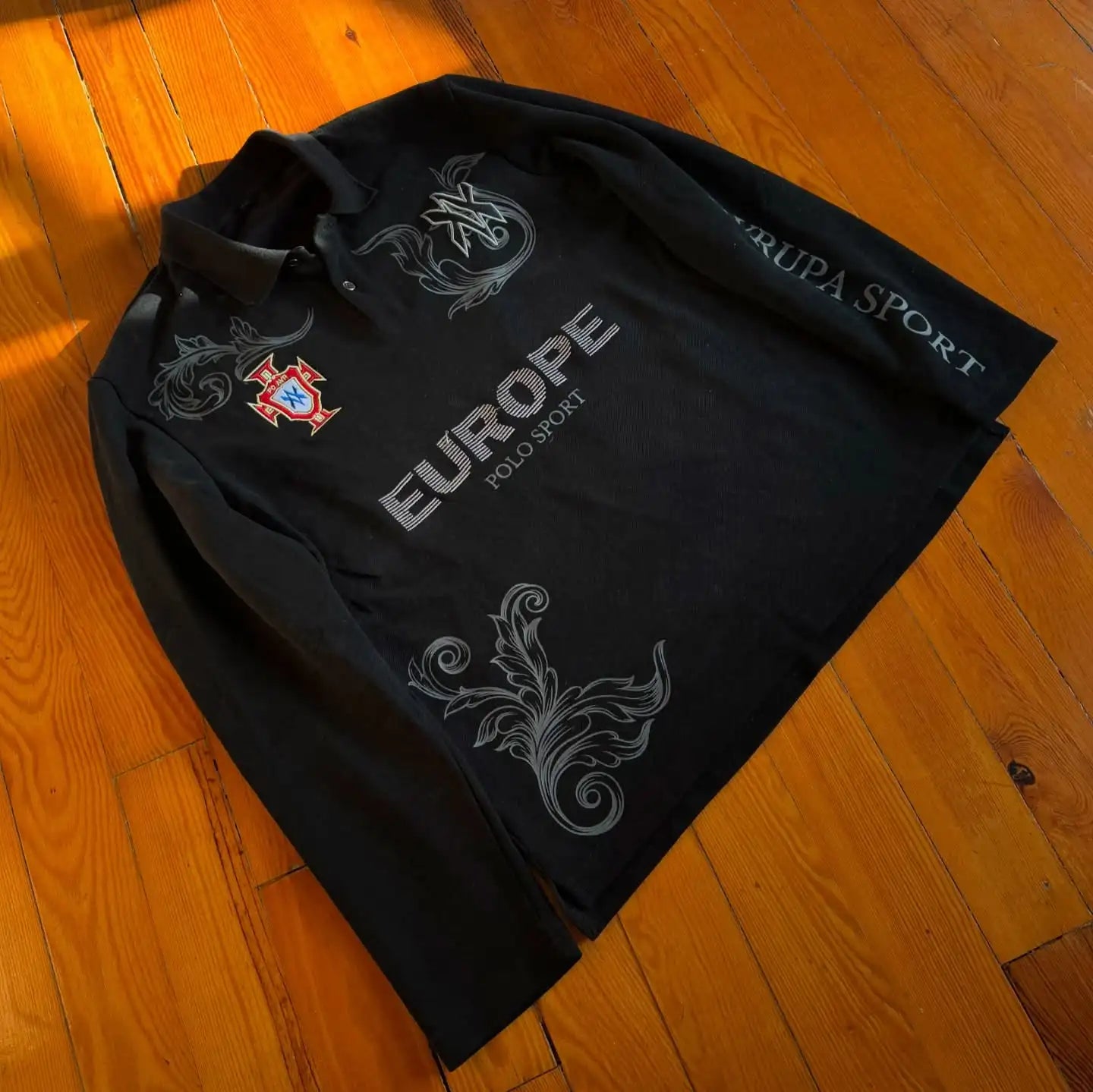 Retro Long Sleeve Polo Shirt Y2k Casual