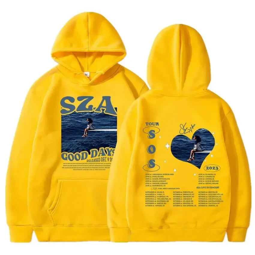 Unisex SZA SOS Good Days printed hooded Street Wear hooded shirt