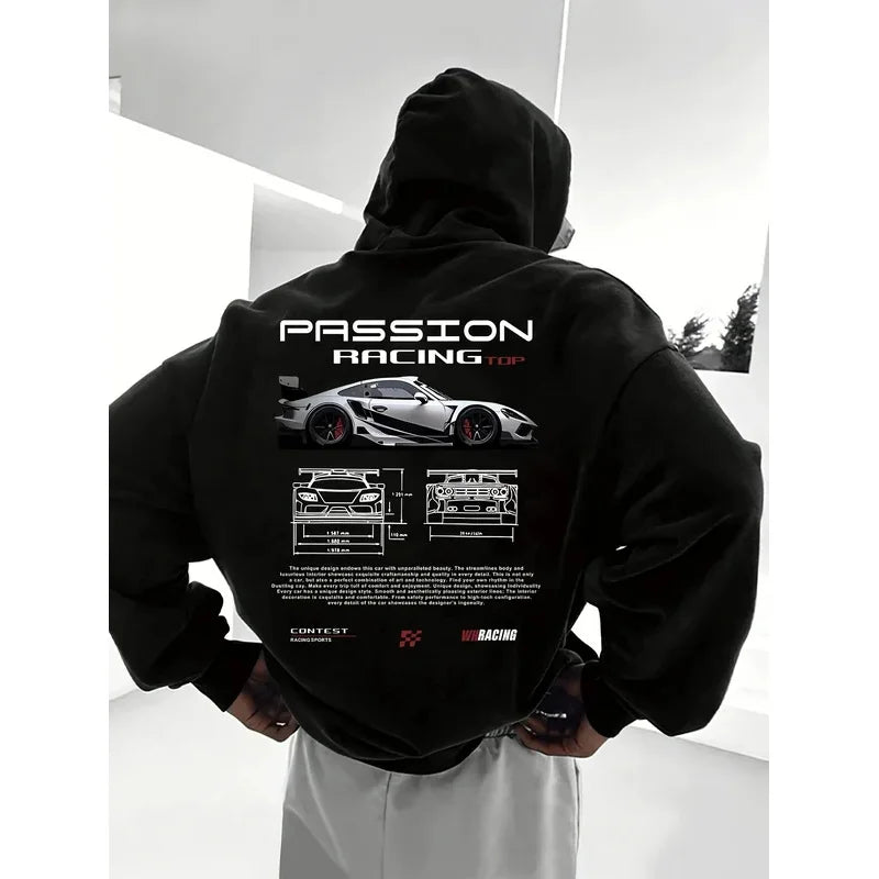 Men's casual hoodie Passion racing ghrapic