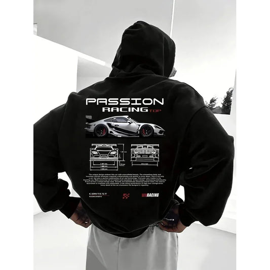 Men's casual hoodie Passion racing ghrapic