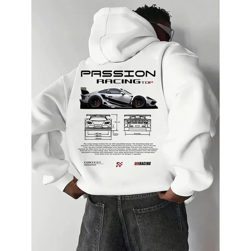 Men's casual hoodie Passion racing ghrapic