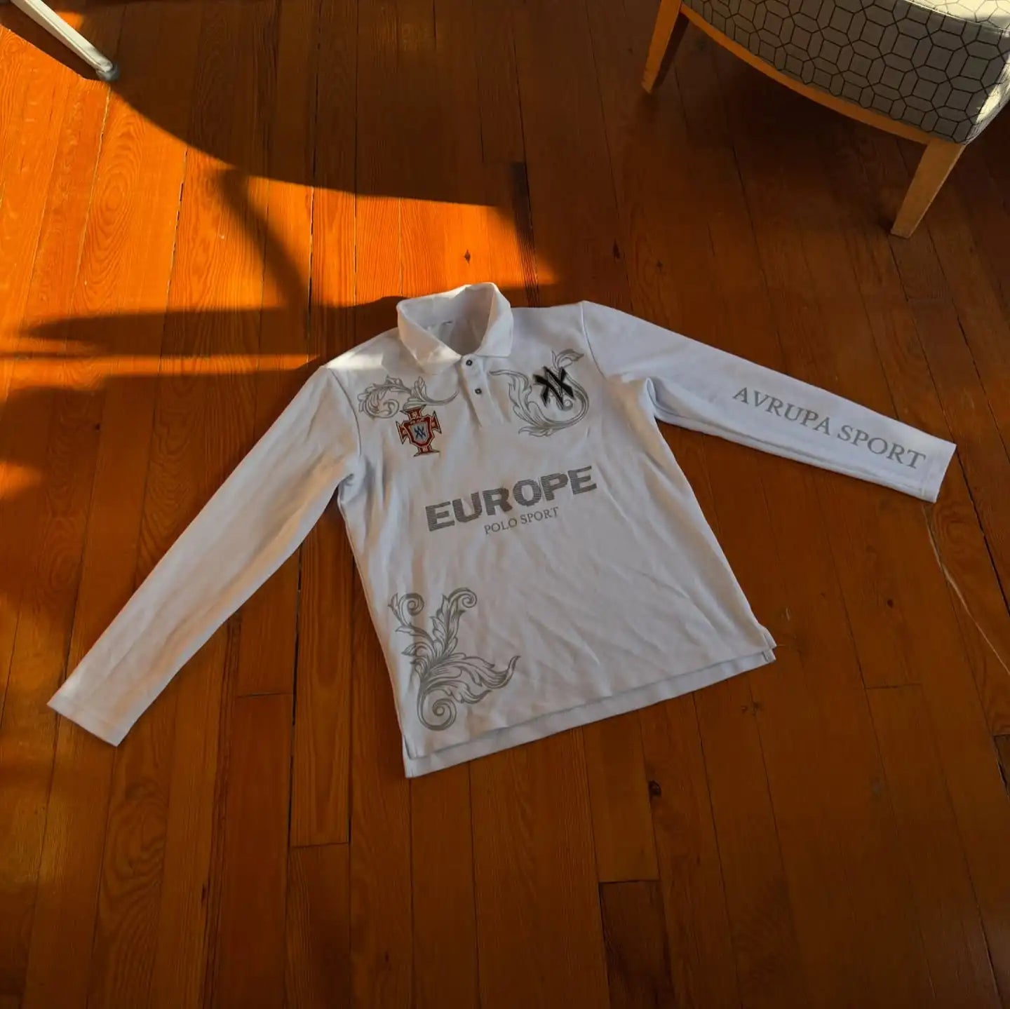 Retro Long Sleeve Polo Shirt Y2k Casual