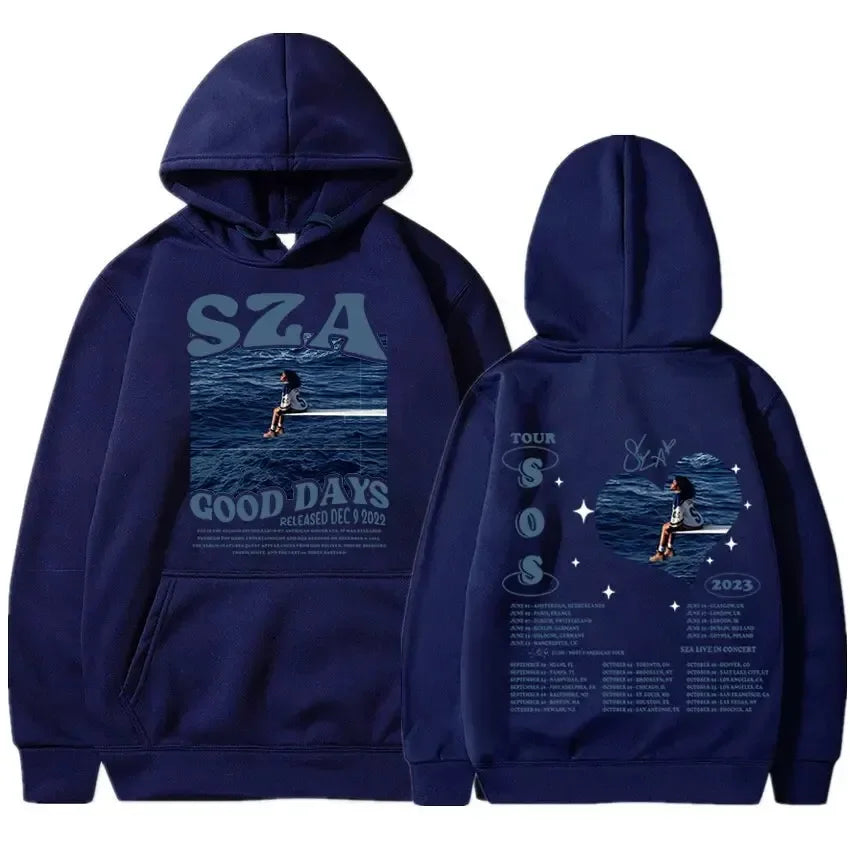 Unisex SZA SOS Good Days printed hooded Street Wear hooded shirt
