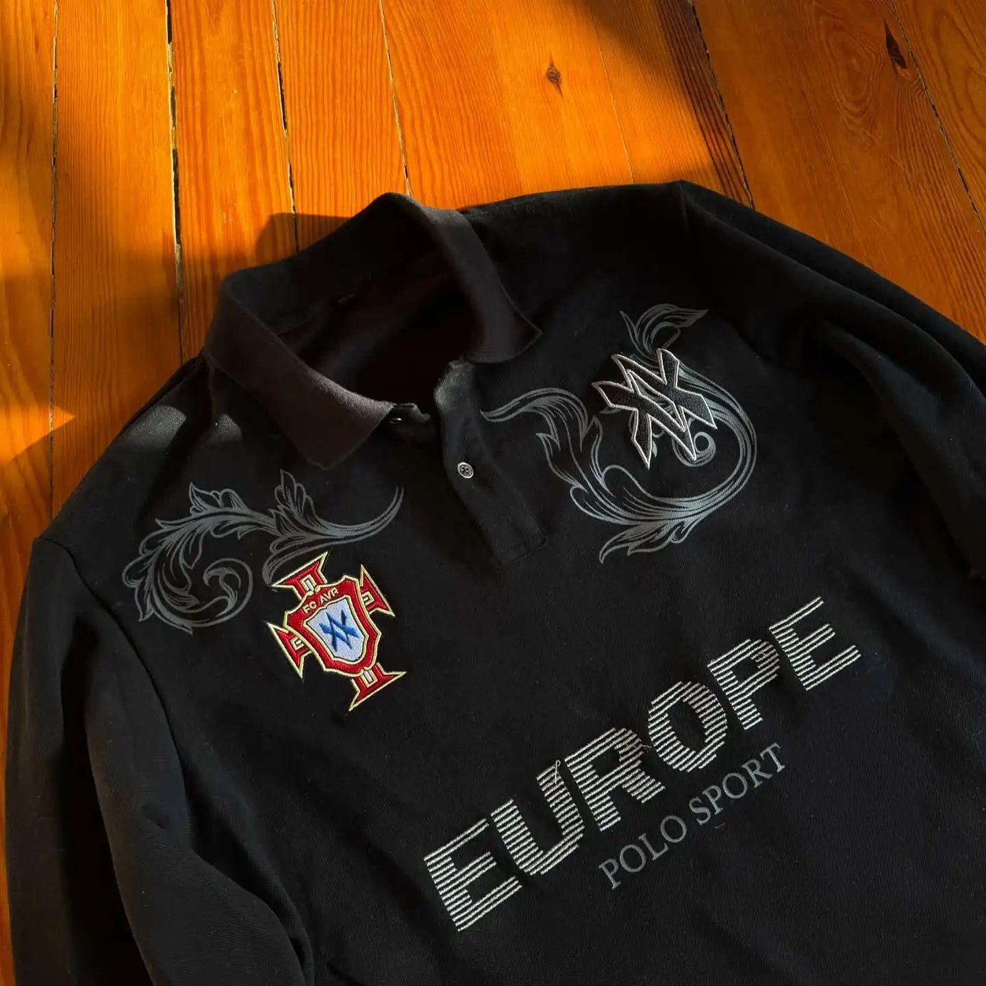Retro Long Sleeve Polo Shirt Y2k Casual
