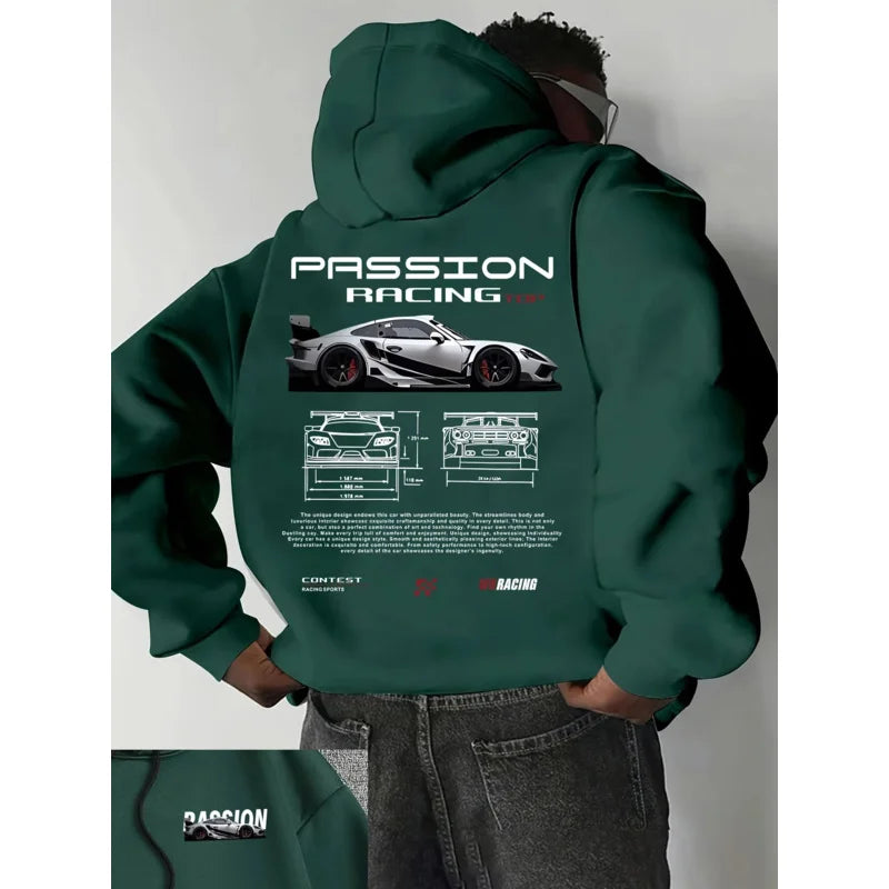 Men's casual hoodie Passion racing ghrapic