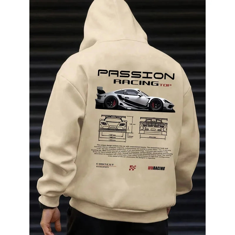 Men's casual hoodie Passion racing ghrapic
